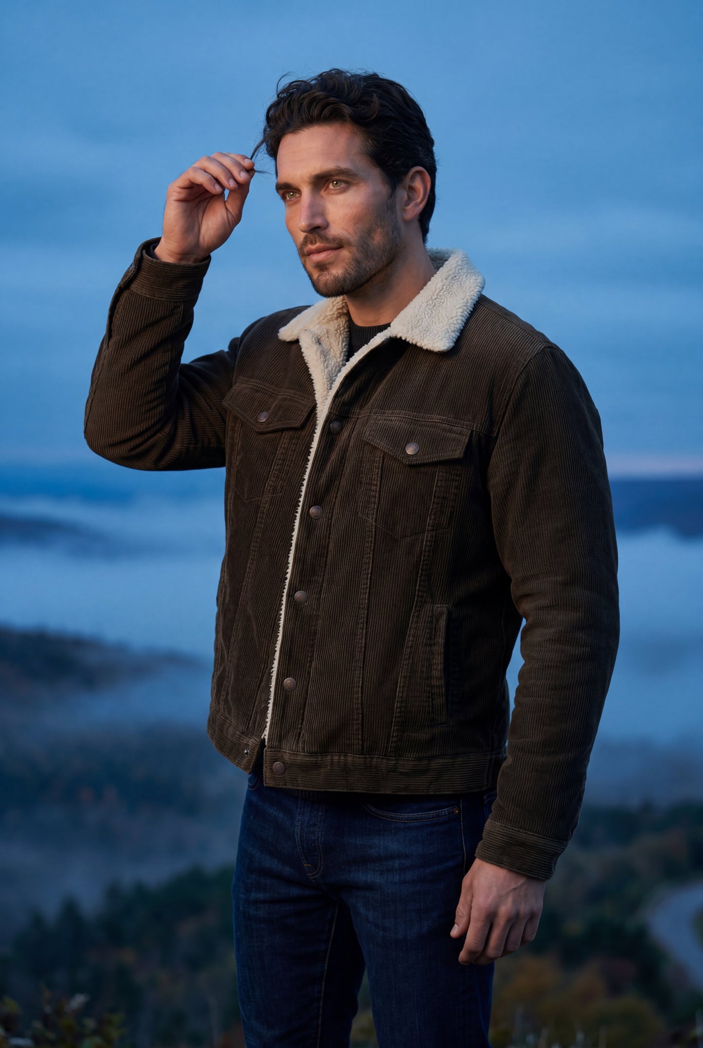 Cole | Men's Sherpa Collar Trucker Jacket