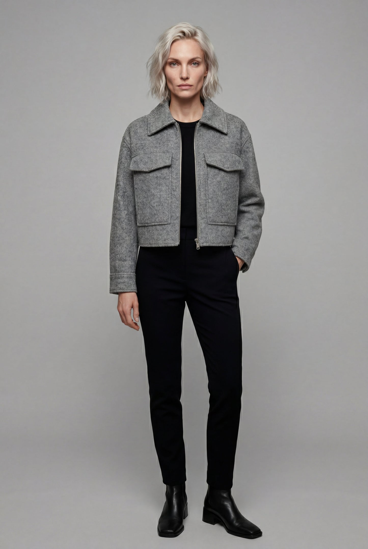 Myla | Women's Boxy Cropped Zip Jacket