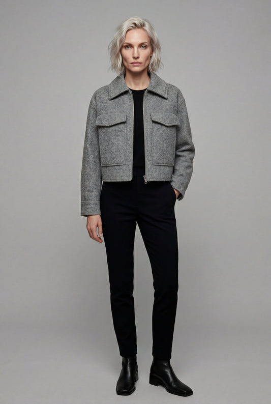 Myla | Women's Boxy Cropped Zip Jacket