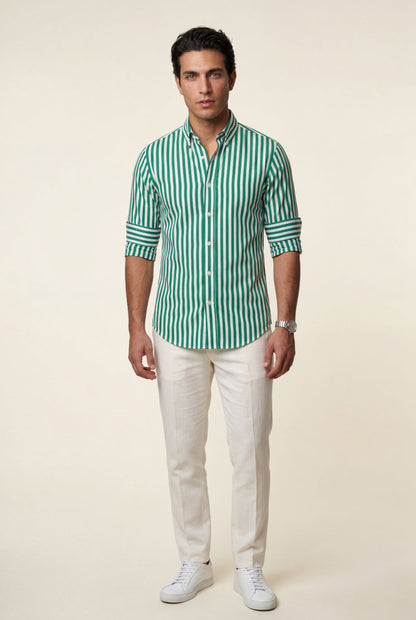 Luca | Men's Striped Long Sleeve Dress Shirt