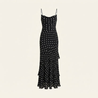 Elegant Polka Dot Maxi Dress For Women