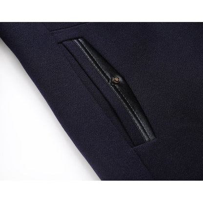 Alan | Men's Mandarin Collar Button Front Mid-Length Overcoat