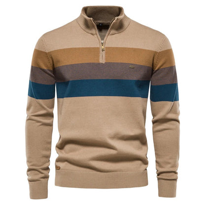 Edward | Men's Half-Zip Striped Sweater