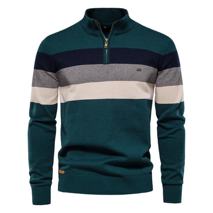 Edward | Men's Half-Zip Striped Sweater