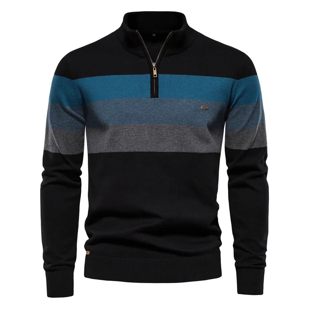 Edward | Men's Half-Zip Striped Sweater