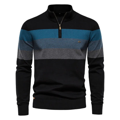 Edward | Men's Half-Zip Striped Sweater