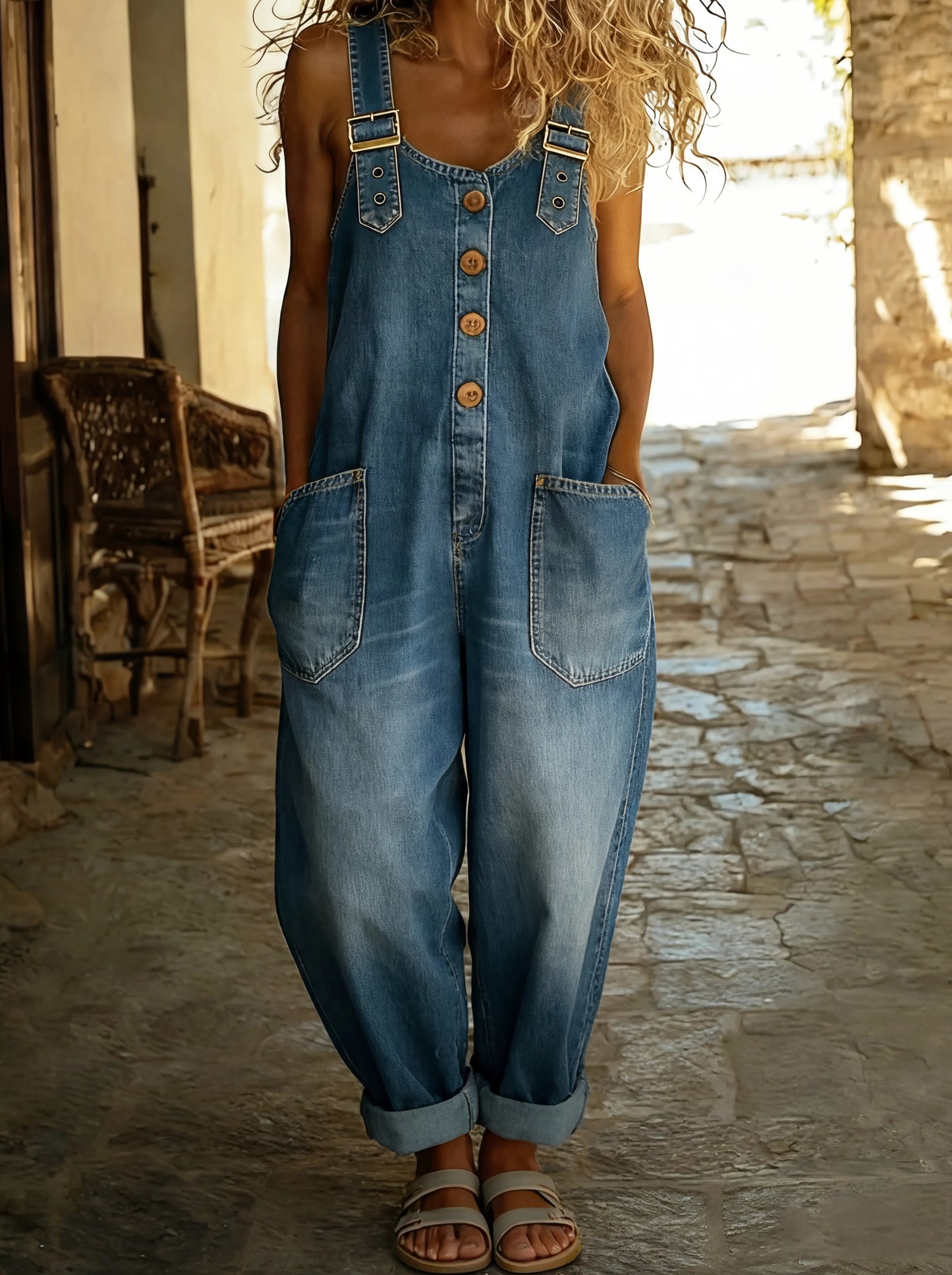 Rocio | Adjustable Buckle Denim Overall