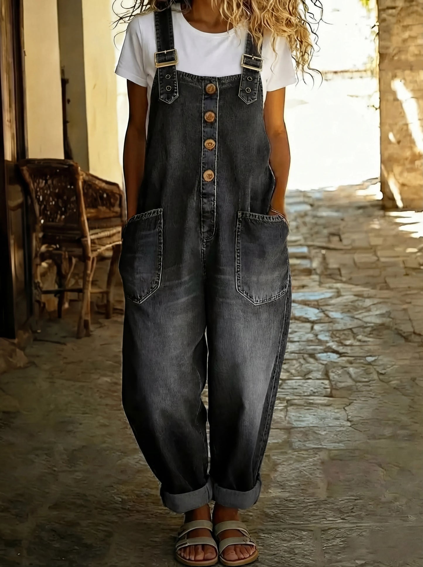 Rocio | Adjustable Buckle Denim Overall
