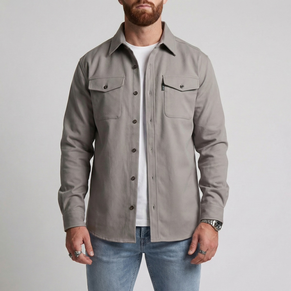 Barclay | Heavyweight Button Up Utility Overshirt Relaxed Fit