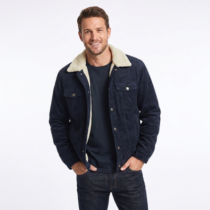 Luca Moretti | Men's Sherpa Lined Corduroy Jacket