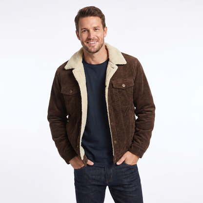 Luca Moretti | Men's Sherpa Lined Corduroy Jacket