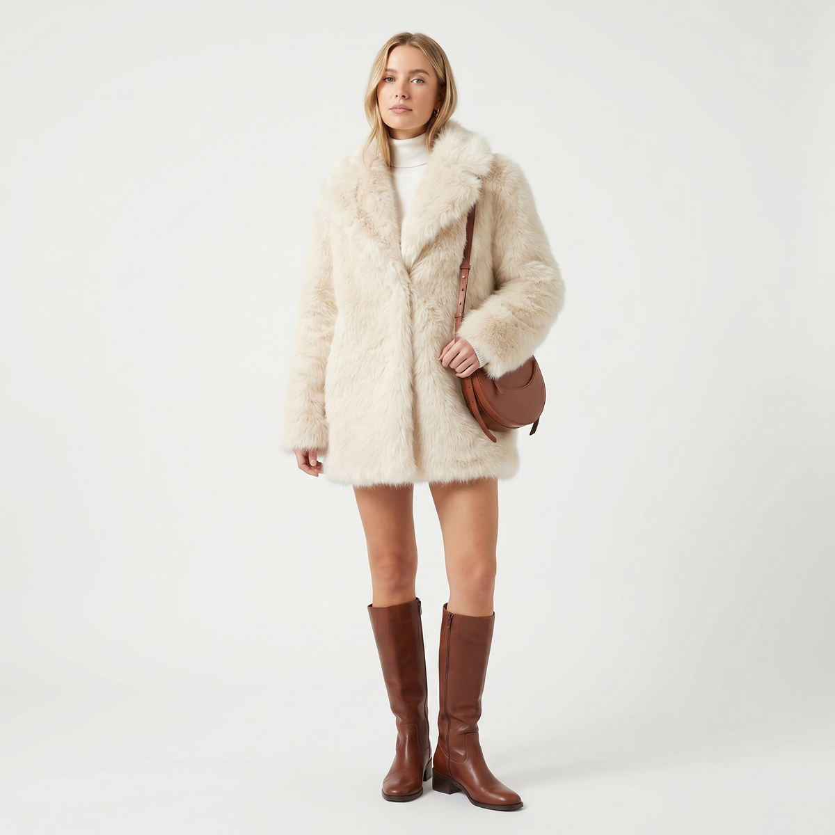 Saffron | Oversized Plush Faux Fur Long Coat