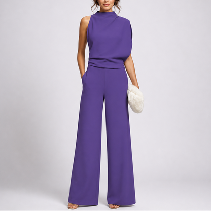 Jocasta | High Neck Sleeveless Wide Leg Jumpsuit