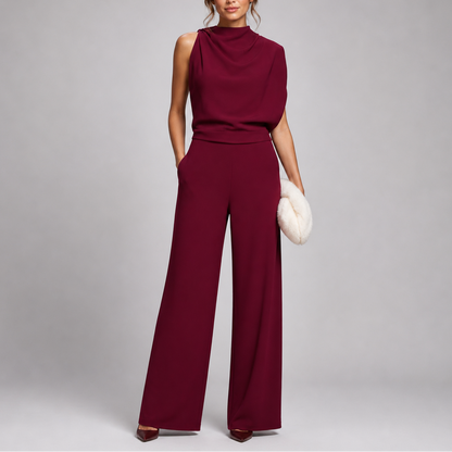 Jocasta | High Neck Sleeveless Wide Leg Jumpsuit