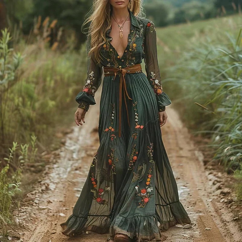 Slim Fit Warm Winter Maxi Dress