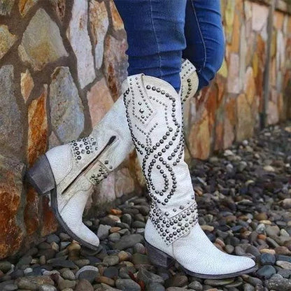 Women's Western Leather Knee-High Boots