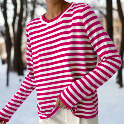 Gail | Striped Cotton Long Sleeve T-Shirt for Women
