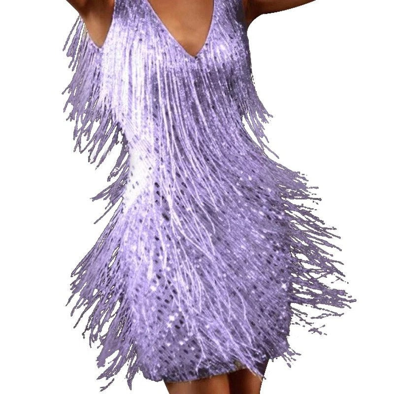 Stylish Fringe Hem Cocktail Party Dress