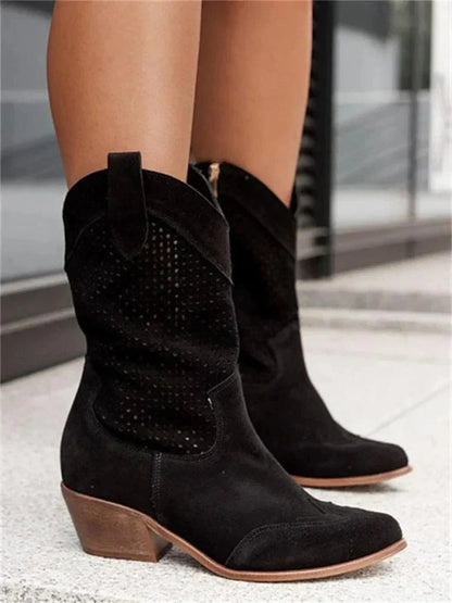 Women's Classic Leather Cowboy Western Boots