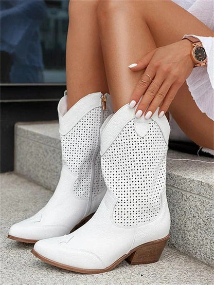 Women's Classic Leather Cowboy Western Boots