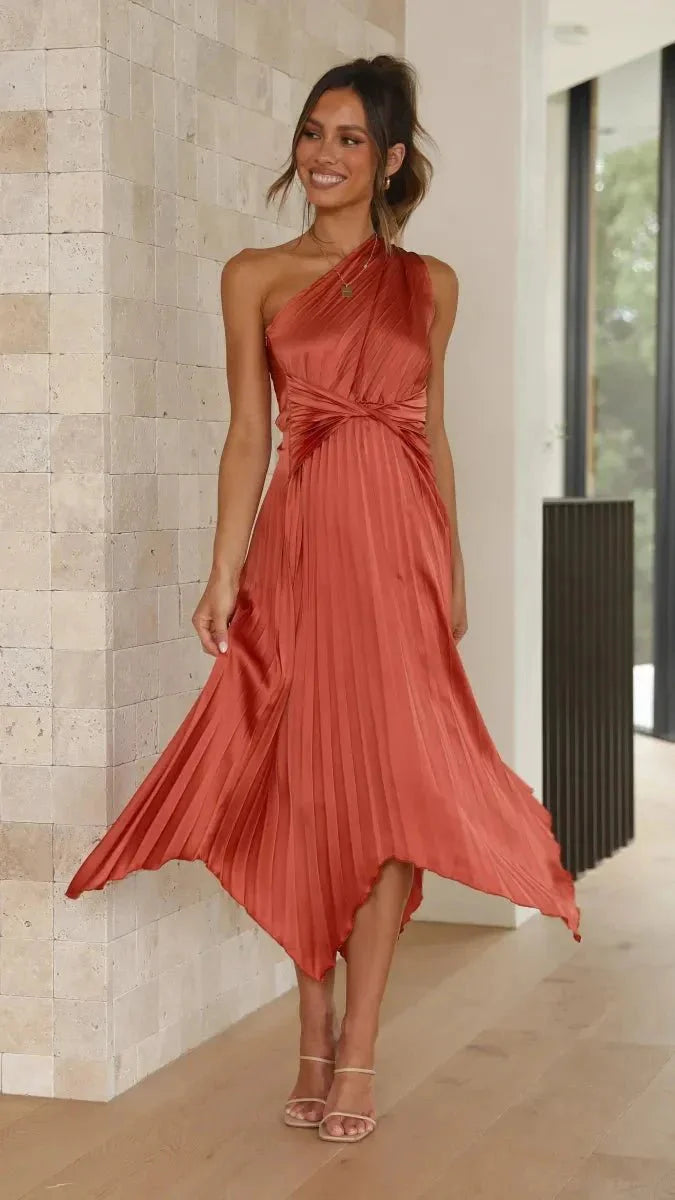 Renee | One-Shoulder Sleek Bodycon Midi Dress