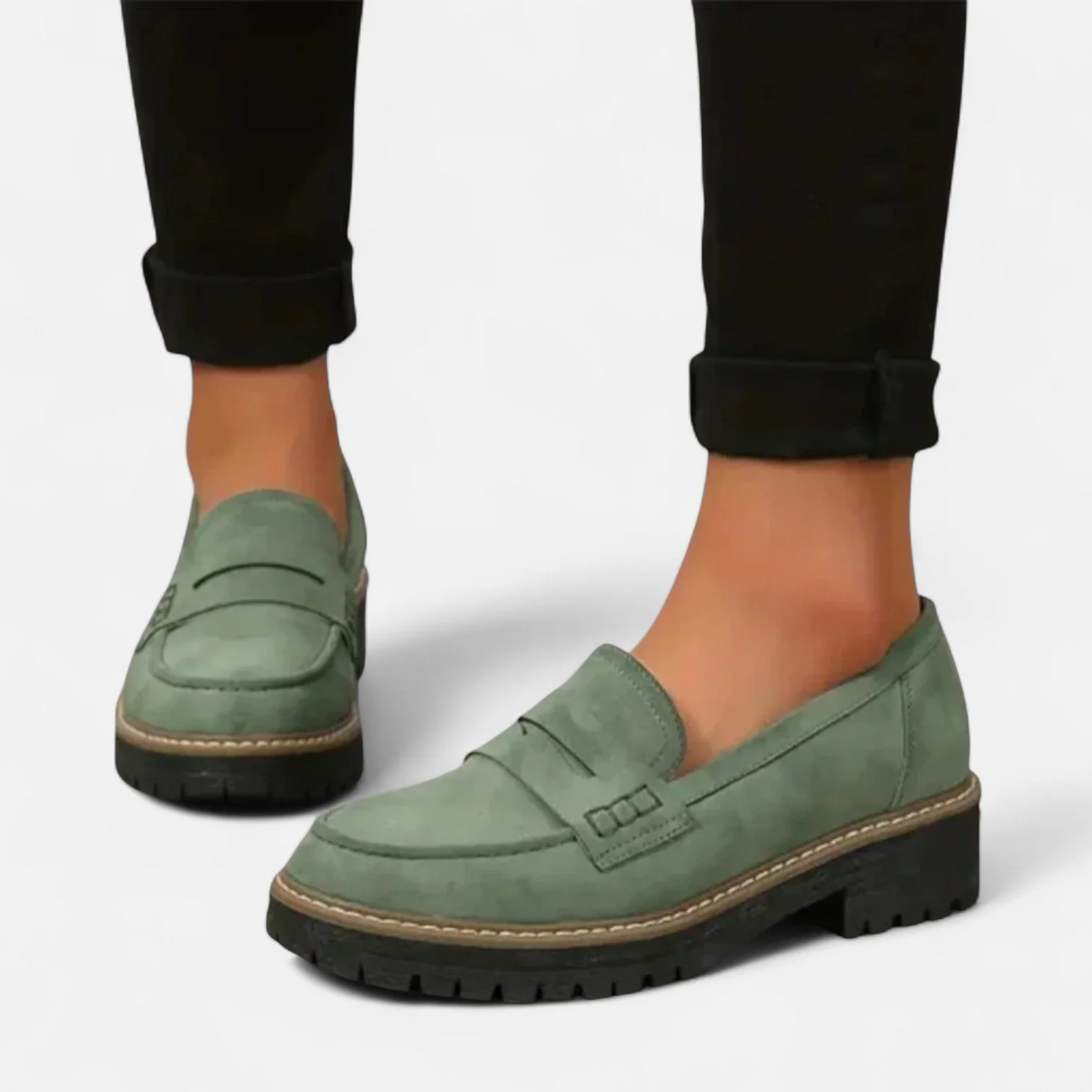 Noemie | Women's Round Toe Stitched Slip-On Loafers