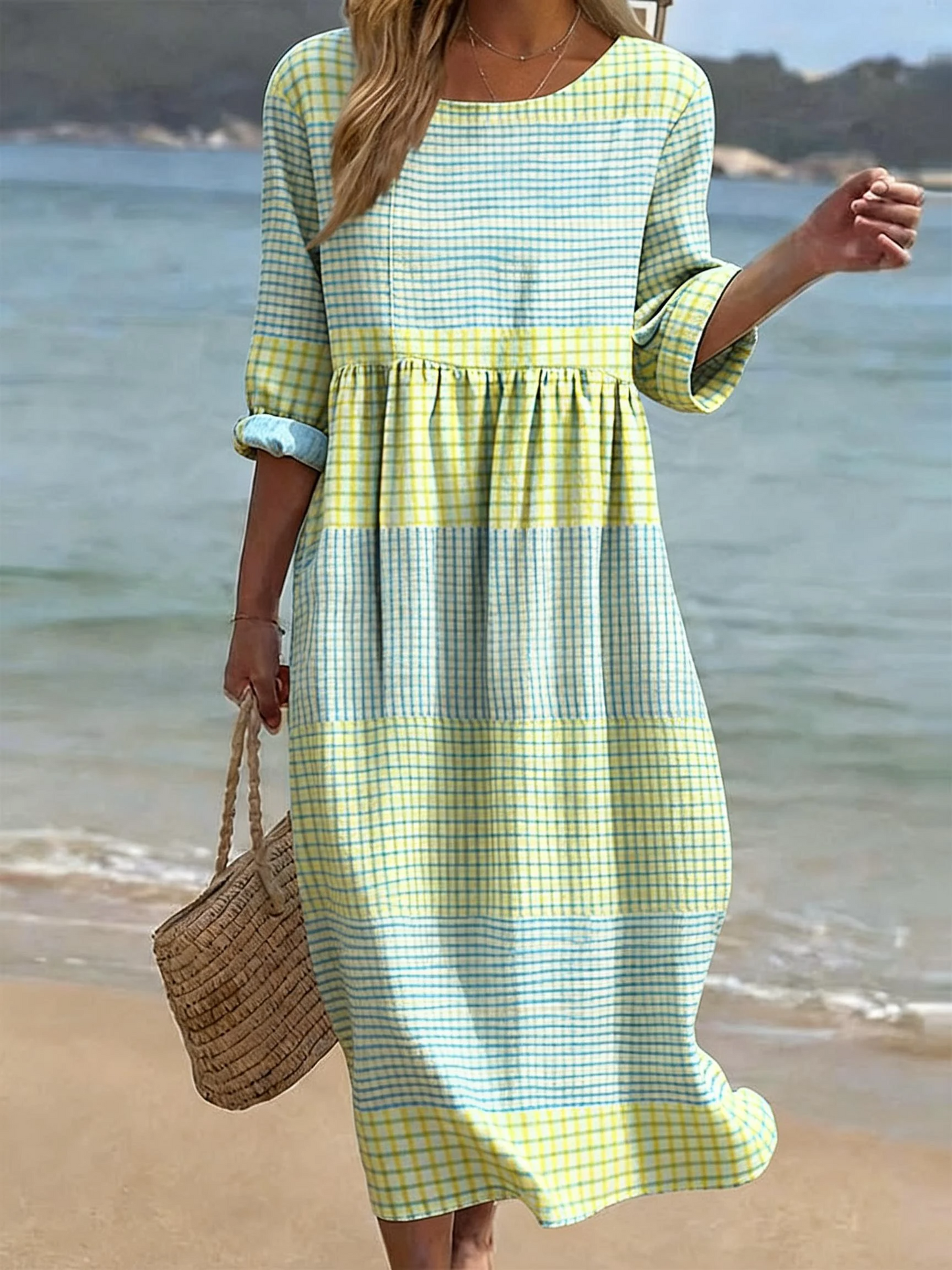 Hana | Casual Round Neck Midi Dress