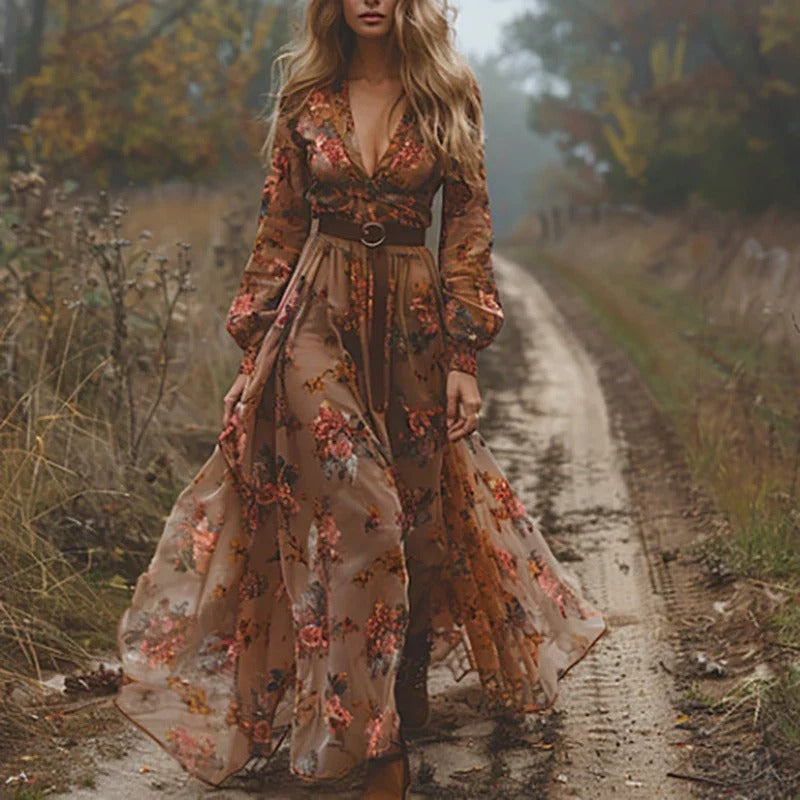 Boho Embroidered Long Maxi Dress
