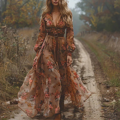 Boho Embroidered Long Maxi Dress