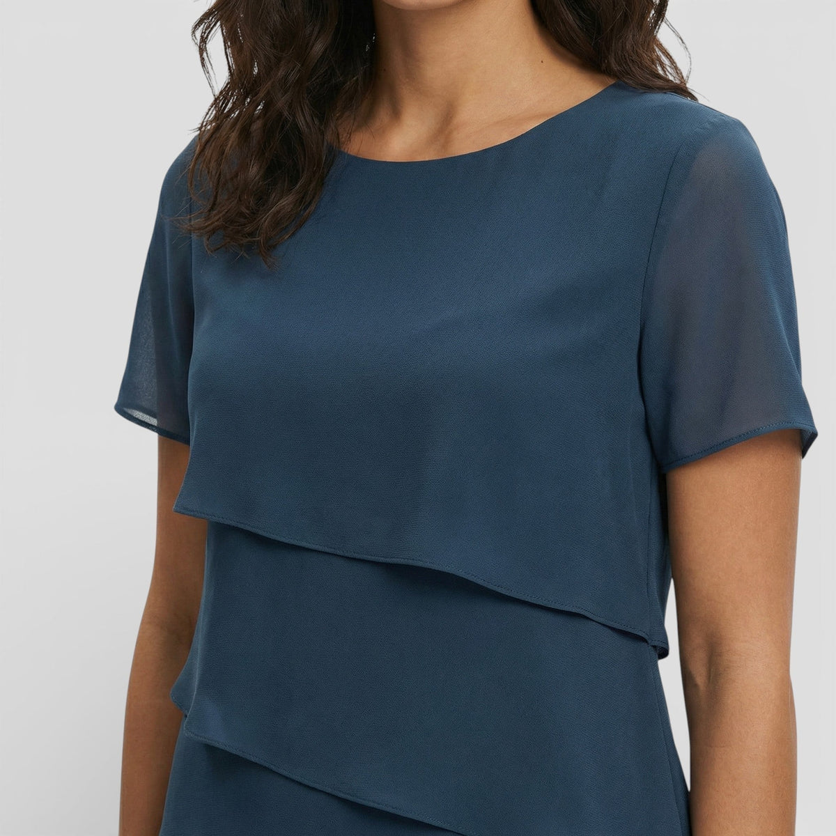 Roma | Women's Ruffled Layered Cotton Blend Midi Dress