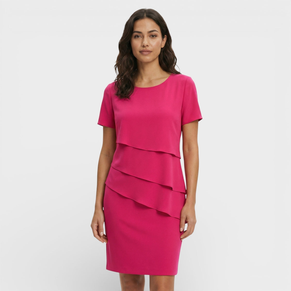 Roma | Women's Ruffled Layered Cotton Blend Midi Dress