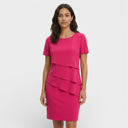 Roma | Women's Ruffled Layered Cotton Blend Midi Dress