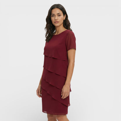Roma | Women's Ruffled Layered Cotton Blend Midi Dress