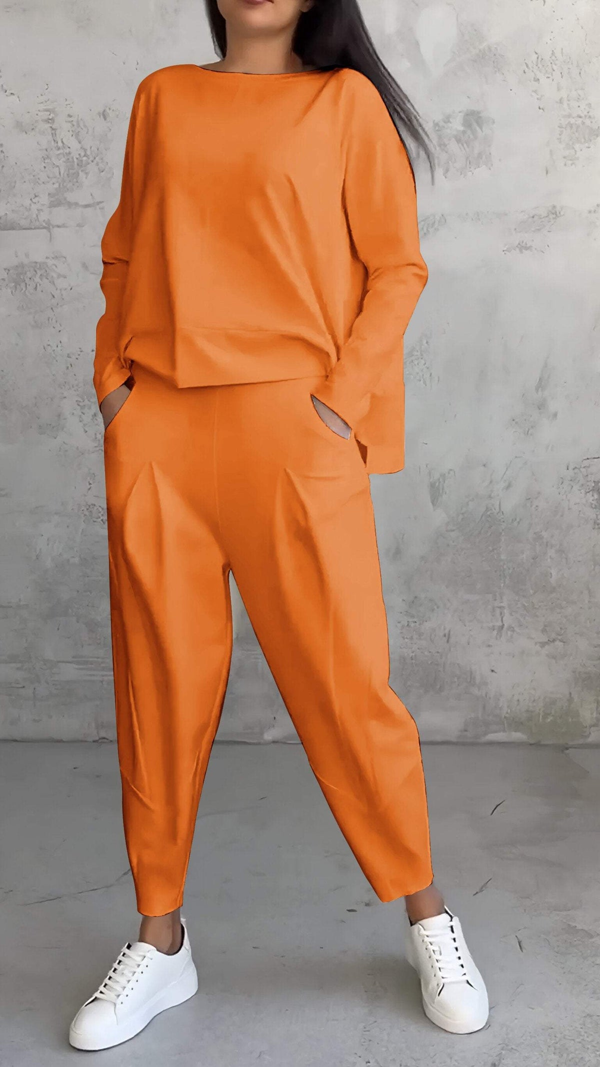 Zara | Women's Two Piece Tracksuit Set Crew Neck Sweatshirt Jogger Pants