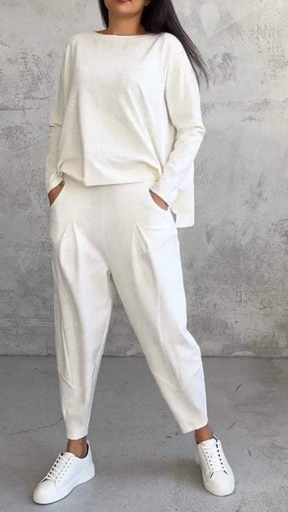 Zara | Women's Two Piece Tracksuit Set Crew Neck Sweatshirt Jogger Pants