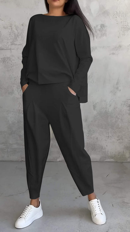 Zara | Women's Two Piece Tracksuit Set Crew Neck Sweatshirt Jogger Pants