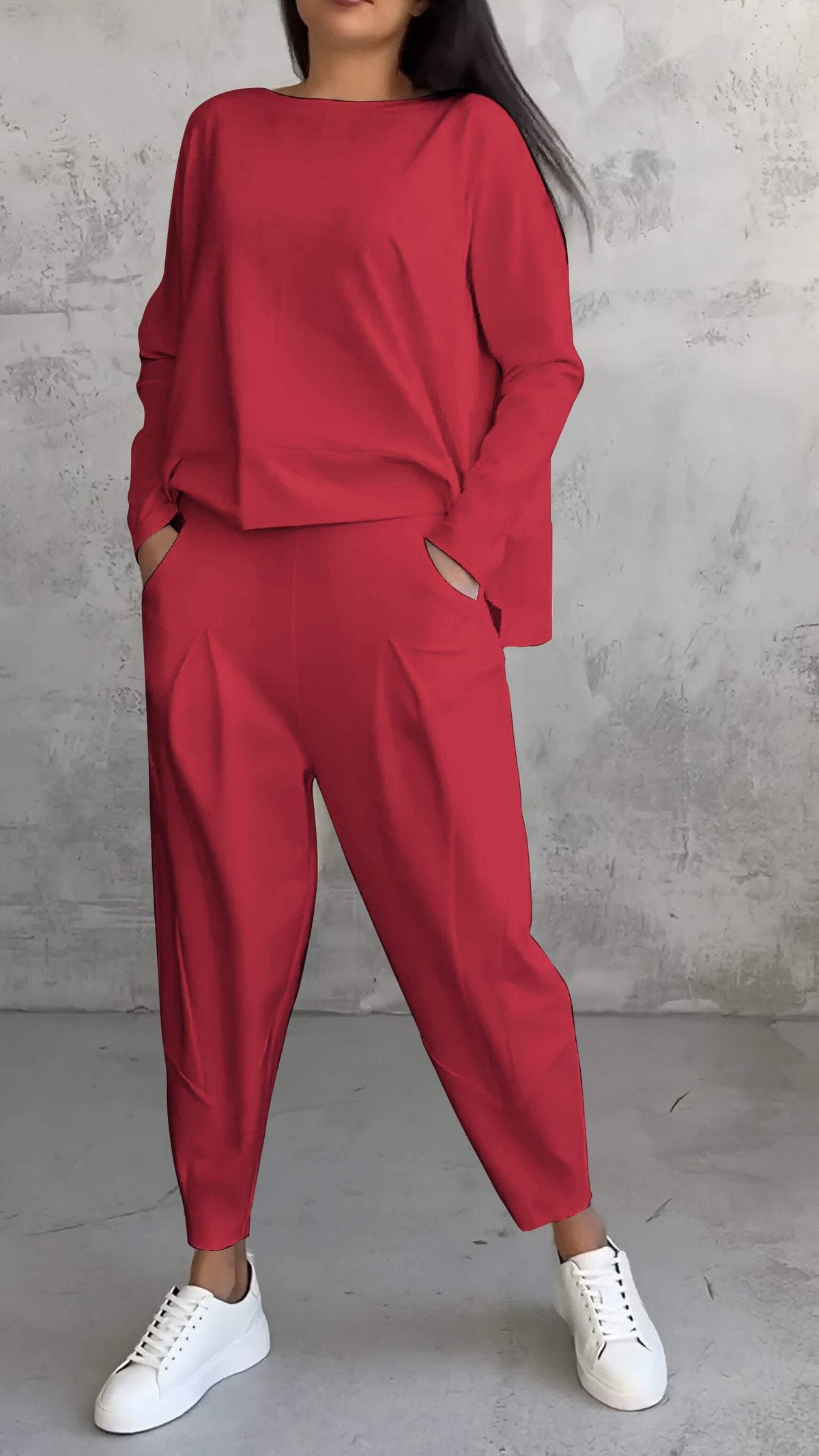 Zara | Women's Two Piece Tracksuit Set Crew Neck Sweatshirt Jogger Pants