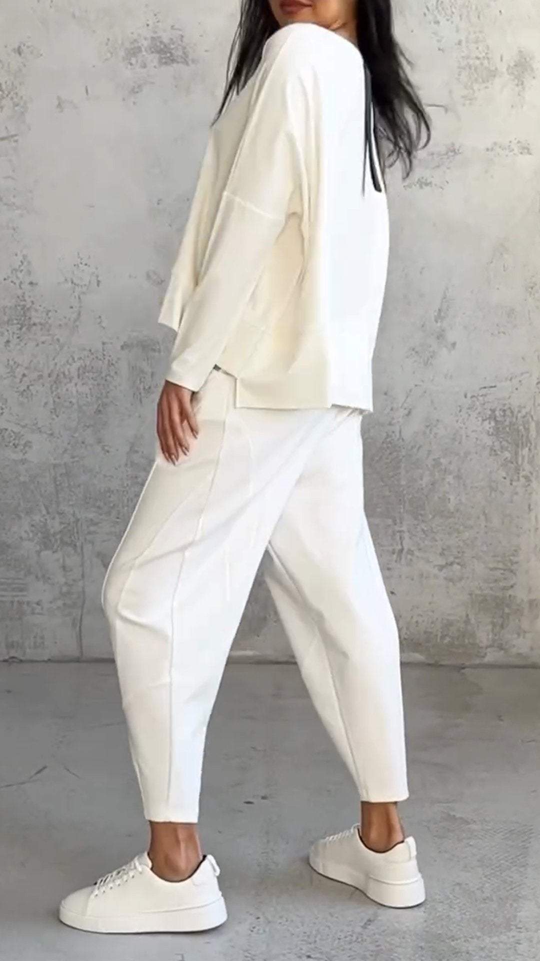 Zara | Women's Two Piece Tracksuit Set Crew Neck Sweatshirt Jogger Pants