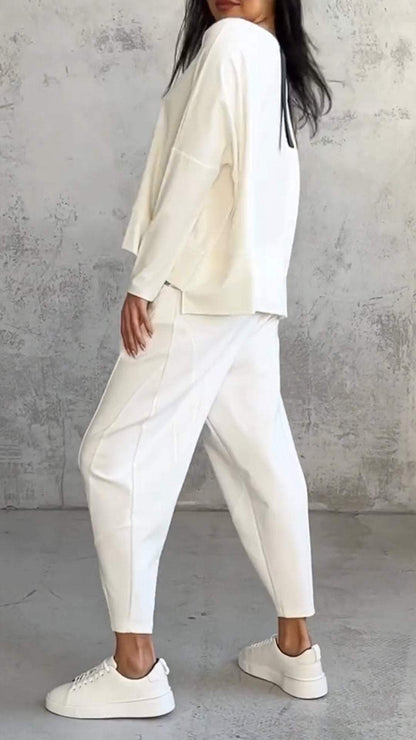 Zara | Women's Two Piece Tracksuit Set Crew Neck Sweatshirt Jogger Pants