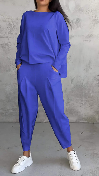 Zara | Women's Two Piece Tracksuit Set Crew Neck Sweatshirt Jogger Pants