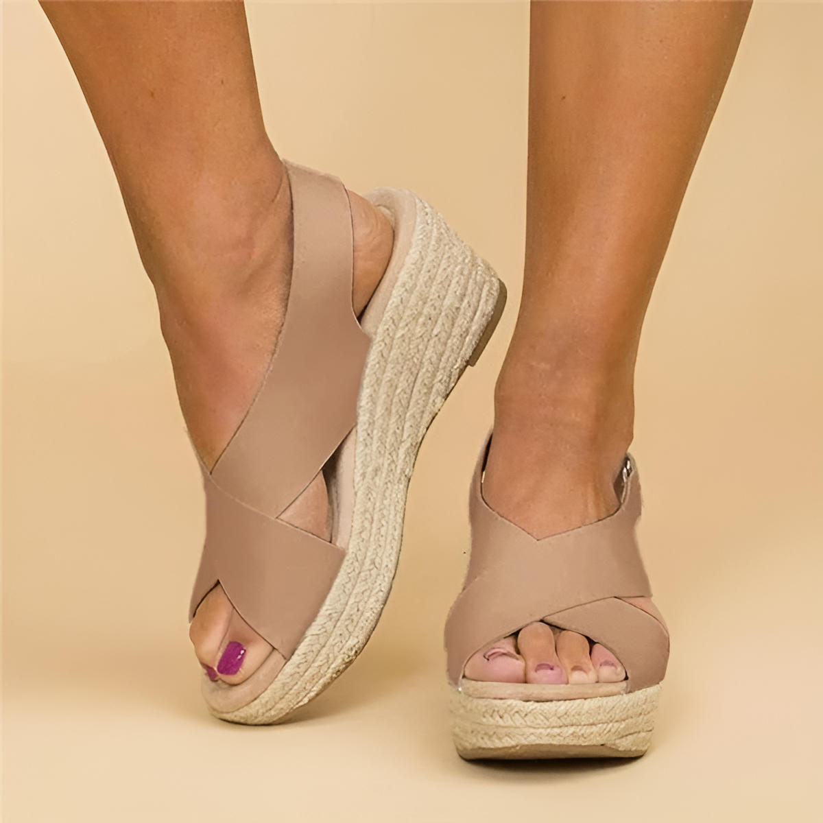 Women's Orthopedic Wedge Espadrille Cross-Strap Sandals