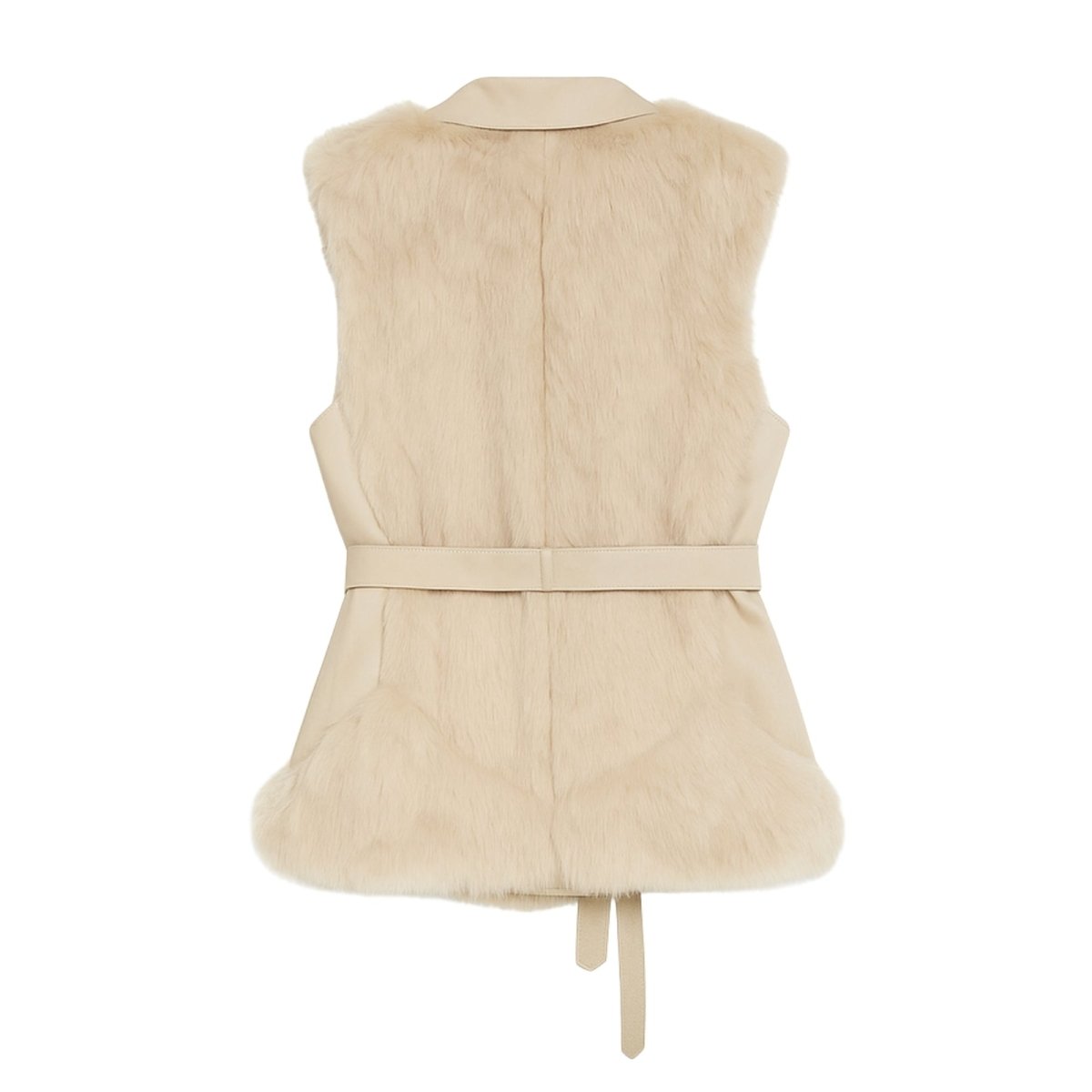 Wren | Fox Fur & Nappa Leather Tie-Waist Vest