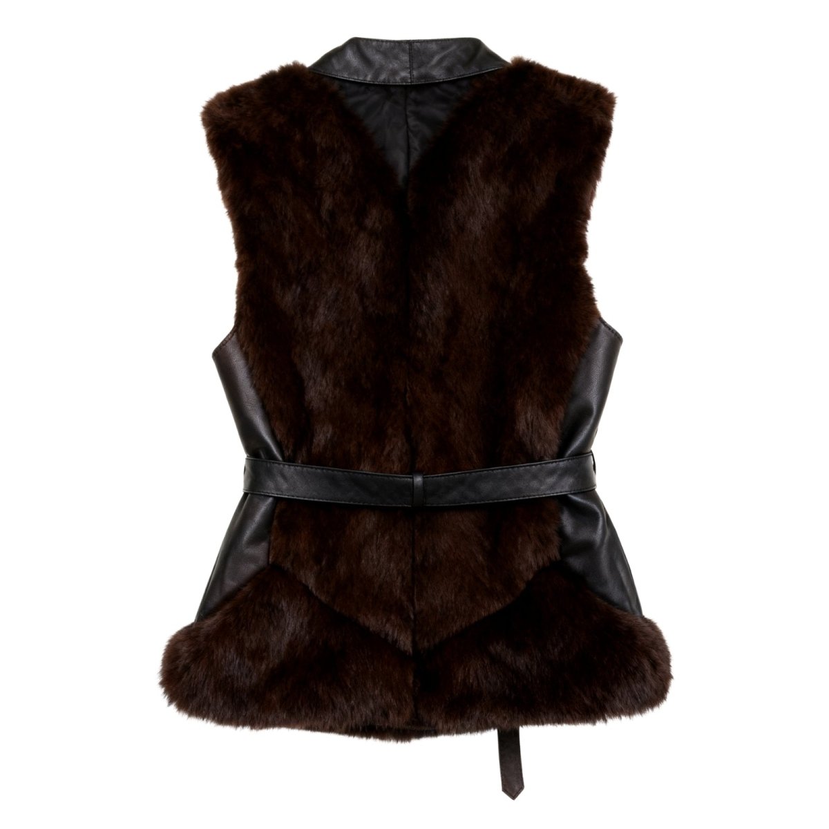 Wren | Fox Fur & Nappa Leather Tie-Waist Vest