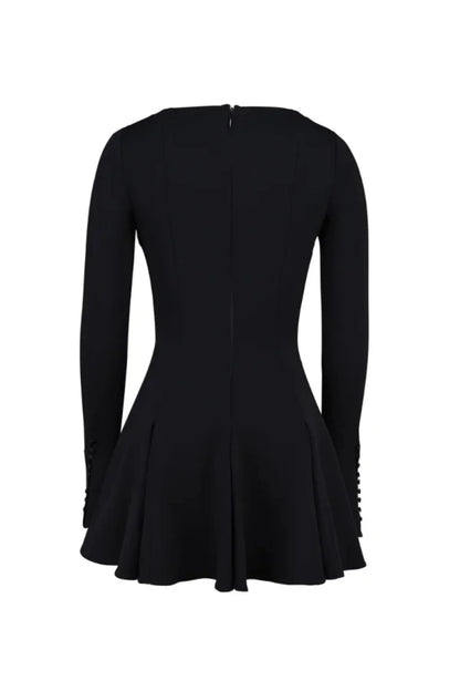 Zara | Structured Hourglass Mini Dress – Black