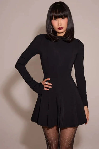 Zara | Structured Hourglass Mini Dress – Black