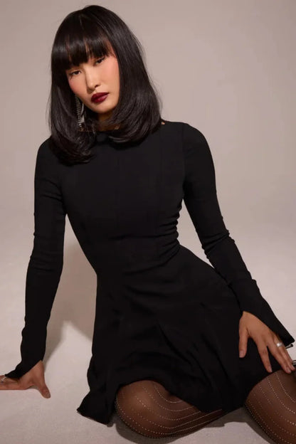 Zara | Structured Hourglass Mini Dress – Black