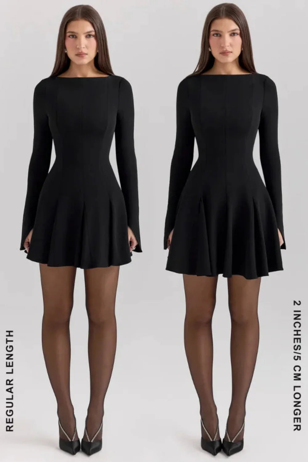 Zara | Structured Hourglass Mini Dress – Black