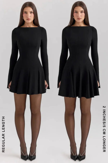 Zara | Structured Hourglass Mini Dress – Black