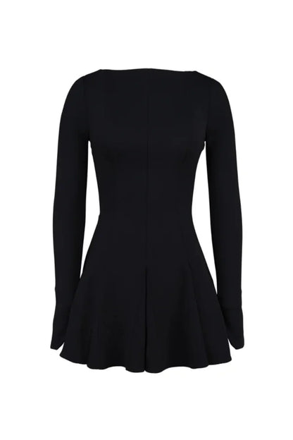 Zara | Structured Hourglass Mini Dress – Black