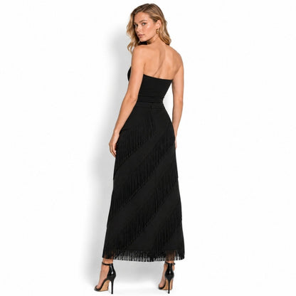 Cintia | Women's Tiered Fringe Maxi Skirt